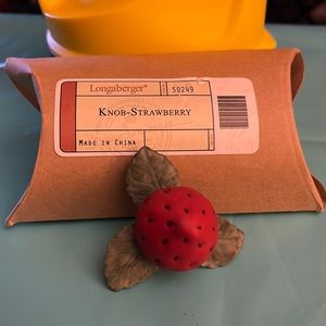 NWOT Longaberger Ceramic Strawberry Knob
